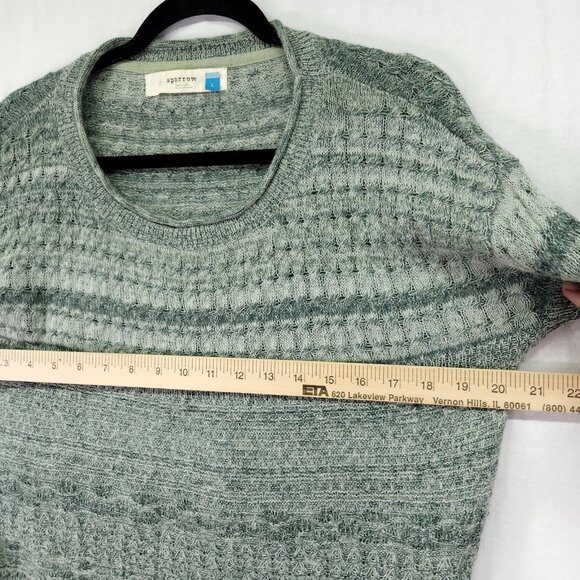 Sparrow Sweater Mohair Merino Wool Cashmere Size Large Mossy Green Open Knit - Picture 3 of 14